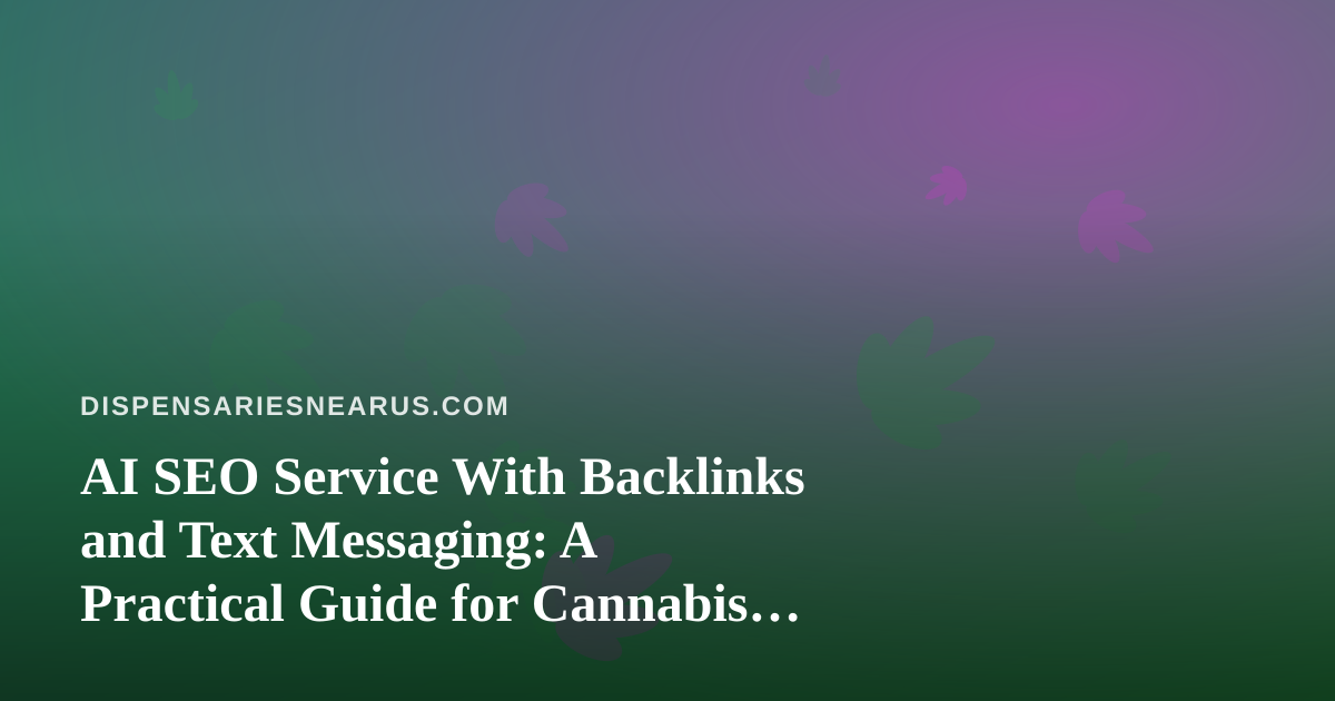 AI SEO Service With Backlinks and Text Messaging: A Practical Guide for Cannabis Dispensaries